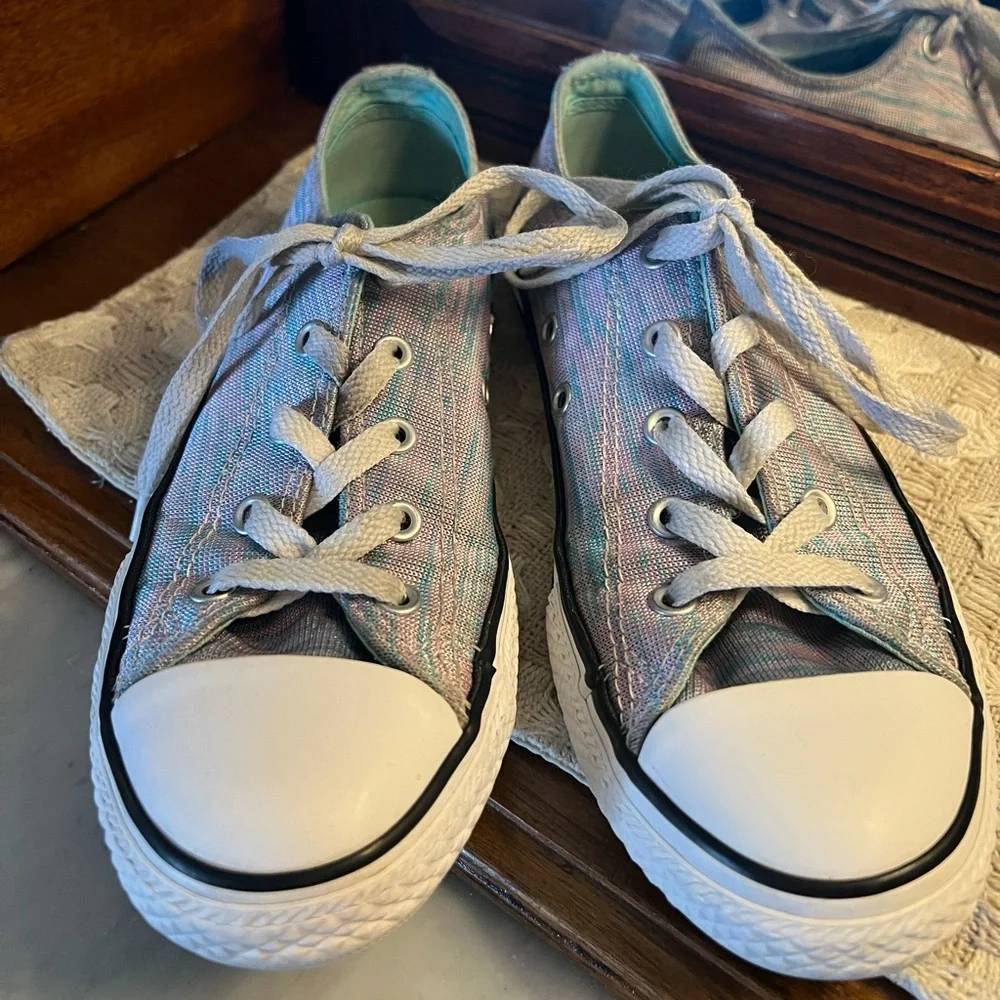 CONVERSE Classic All Star Low Top Sneakers Purple Green‎ Girl’s Size 3